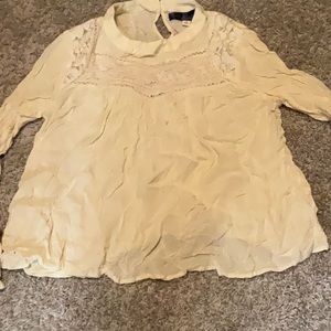 Blue Rain White Long Sleeve Top (Large)